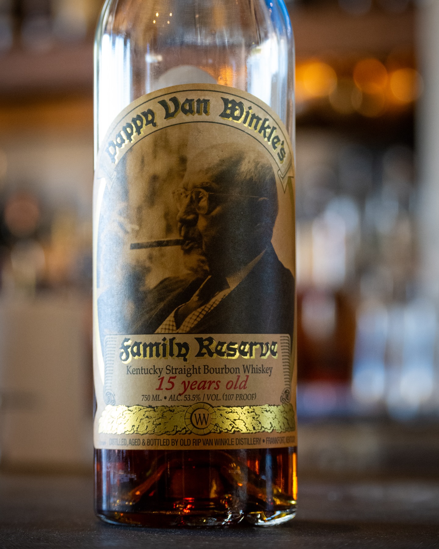 A bottle from the bar