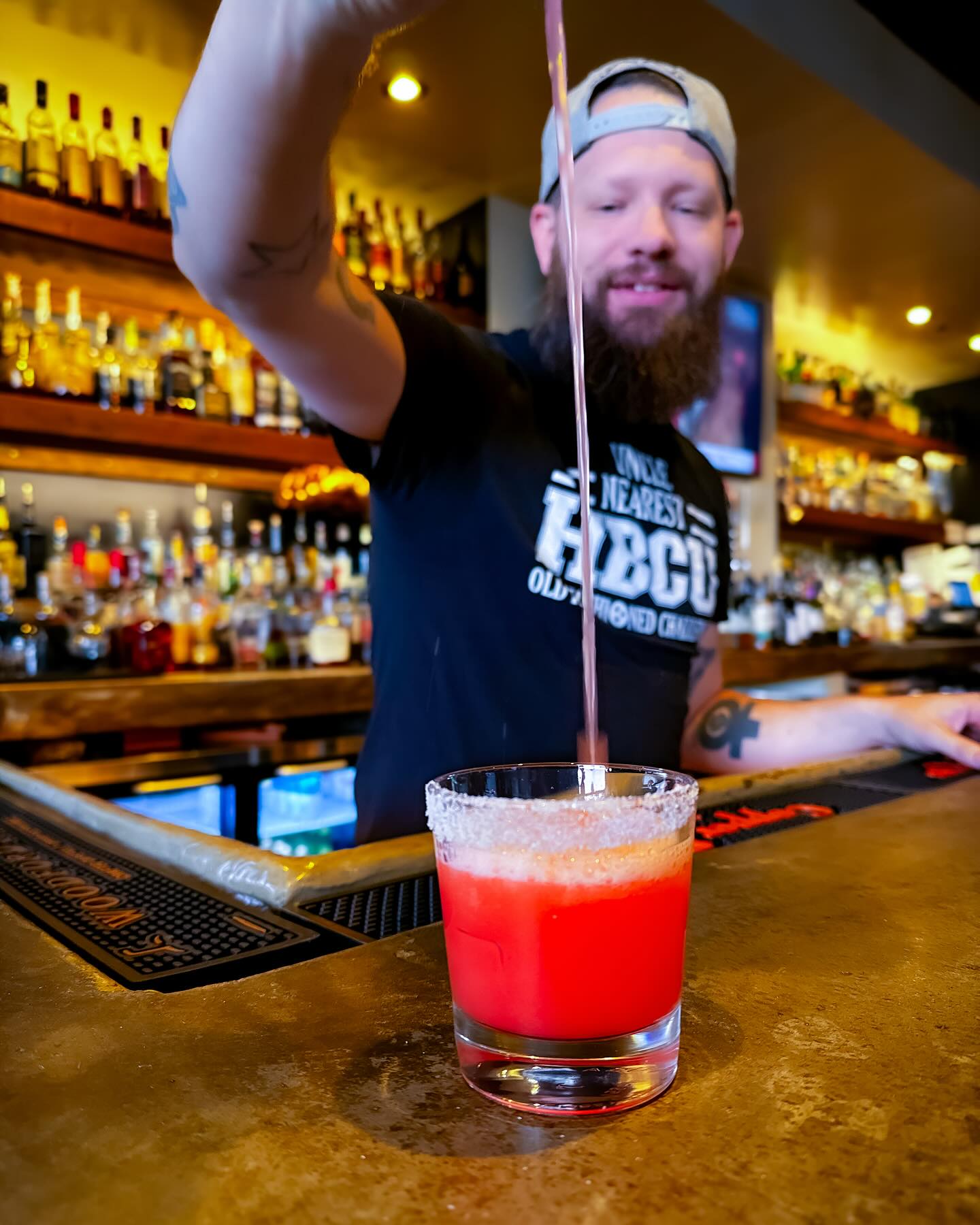 Mixing a cocktail